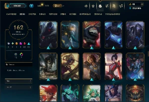 Bronze 4 com TODOS os Champs e 162 Skins ( MID / ADC / JG ) - League of Legends LOL
