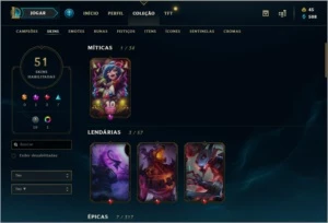 Conta League of Legends LVL 226 | Gold 4 26PDL LOL
