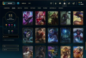Platina 3 com 130 Champs e 55 Skins ( ADC / MID ) - League of Legends LOL