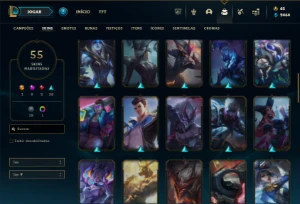 Platina 3 com 130 Champs e 55 Skins ( ADC / MID ) - League of Legends LOL