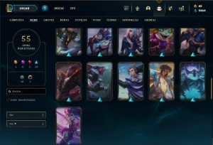 Platina 3 com 130 Champs e 55 Skins ( ADC / MID ) - League of Legends LOL