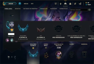 Platina 3 com 130 Champs e 55 Skins ( ADC / MID ) - League of Legends LOL