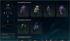 Conta de league of legends - 243 skins -  6 anos de uso. LOL