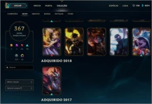 Conta LoL plat 5 368 skins - League of Legends