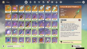 Genshin Impact - ar57 , 13 Personagens T5 e 9 armas t5