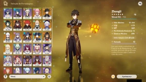 Genshin Impact - ar57 , 13 Personagens T5 e 9 armas t5