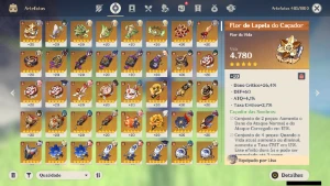 Genshin Impact - ar57 , 13 Personagens T5 e 9 armas t5