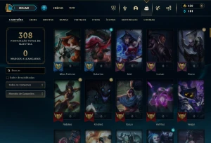 CONTA LOL - LVL 122 - 121 Champions - 83 Skins - FULL ACESSO - League of Legends