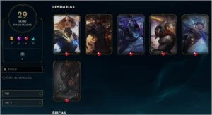 flex platina 4 - 29 skins - League of Legends LOL