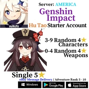 [America/NA] [INSTANT] Genshin Impact Hu Tao Starter Account