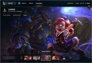 CONTA DIAMANTE S7 COM ANNIE HEXTEC E VAYNE LADRA DE ALMAS - League of Legends LOL