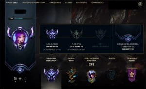 CONTA LEAGUE OF LEGENDS DIAMANTE 4 LOL
