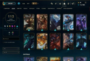 Prata 2 com TODOS os Champs e 113 Skins (Mais de 500 Jogos) - League of Legends LOL