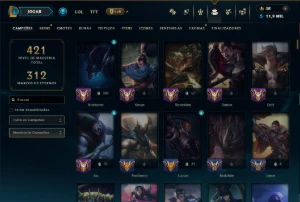 Prata 2 com TODOS os Champs e 113 Skins (Mais de 500 Jogos) - League of Legends LOL