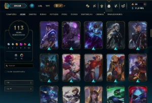 Prata 2 com TODOS os Champs e 113 Skins (Mais de 500 Jogos) - League of Legends LOL