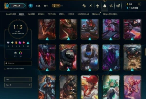 Prata 2 com TODOS os Champs e 113 Skins (Mais de 500 Jogos) - League of Legends LOL