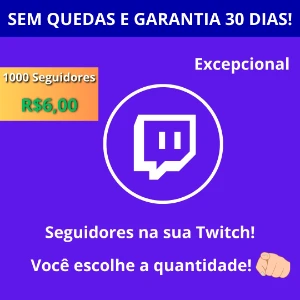 Twitch Seguidores - 🟢ONLINE - Redes Sociais