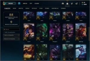 Conta ferro 2 AFUNDADA com 39 champs e 15 skins - League of Legends LOL