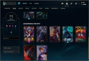 Conta ferro 2 AFUNDADA com 39 champs e 15 skins - League of Legends LOL