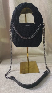 Mini Bag Siren com Corrente - Mostarda ou Black - Artesanato e Personalizados