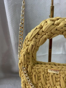 Mini Bag Siren com Corrente - Mostarda ou Black - Artesanato e Personalizados