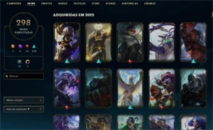 CONTA LOL C/296 SKINS | TAMBÉM POSSUI SKINS NO VALORANT - League of Legends