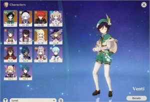 Genshin Impact 3 personagens 5* AR 24
