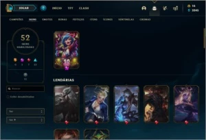 Conta prata 3 com 52 skins e 94 champs - League of Legends LOL
