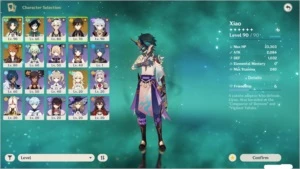 Genshin impact LvL 55 - Xiao ZhongLi Venti Childe Keqing