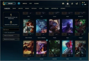 Conta unranked com 20 champs e 2 skins - League of Legends LOL