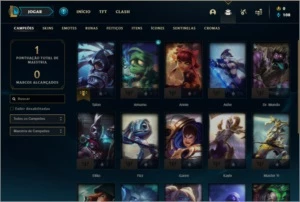 Conta unranked com 20 champs e 2 skins - League of Legends LOL