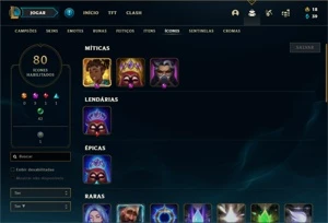 Conta Ouro 3 com 70 Champs e 54 Skins + 2 Prestigios - League of Legends LOL