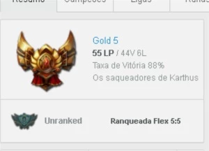 Conta League of Legends - Ouro 5 LOL
