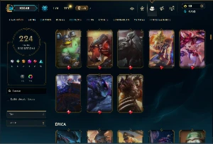 Bronze 1 com TODOS os Champs e 224 Skins + 3 Prestigios - League of Legends LOL