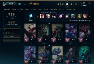 Bronze 1 com TODOS os Champs e 224 Skins + 3 Prestigios - League of Legends LOL