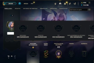 Unranked com 50 Champs e 33 Skins + 6k de RP + 90 Espolios - League of Legends LOL