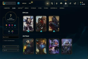 Conta Esmeralda 4 com 28 Champs e 7 Skins + 15 Fragmentos - League of Legends LOL