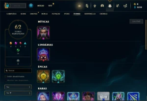 Conta Esmeralda 4 com 28 Champs e 7 Skins + 15 Fragmentos - League of Legends LOL