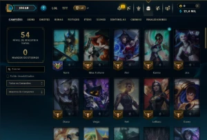 Platina 4 com 60 Champs e 6 Skins - League of Legends LOL