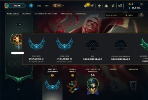 Platina 4 com 60 Champs e 6 Skins - League of Legends LOL