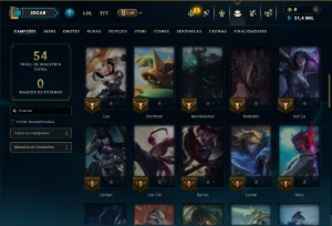 Platina 4 com 60 Champs e 6 Skins - League of Legends LOL