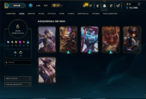 Platina 4 com 60 Champs e 6 Skins - League of Legends LOL