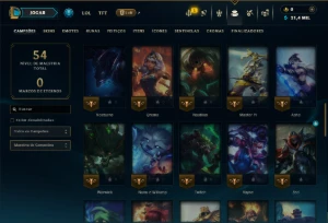 Platina 4 com 60 Champs e 6 Skins - League of Legends LOL