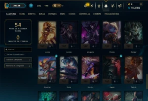 Platina 4 com 60 Champs e 6 Skins - League of Legends LOL