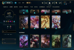 Prata 1 com 150 Champs e 62 Skins ( Mais de 500 Jogos ) - League of Legends LOL