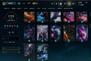 Unranked com 150 Champs e 129 Skins ( ADC / MID / JG / SUP ) - League of Legends LOL