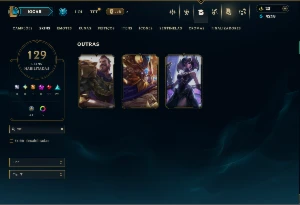 Unranked com 150 Champs e 129 Skins ( ADC / MID / JG / SUP ) - League of Legends LOL