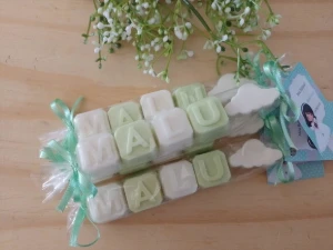 Sabonete Nome 4 Letras com Nuvem - Artesanato e Personalizados