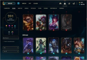 Conta ouro 4 com TODOS os champs, 201 skins ( MAIN ADC ) - League of Legends LOL