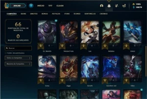 Conta ferro 1 com 28 Champs e 24 Skins + 1 Prestigio - League of Legends LOL